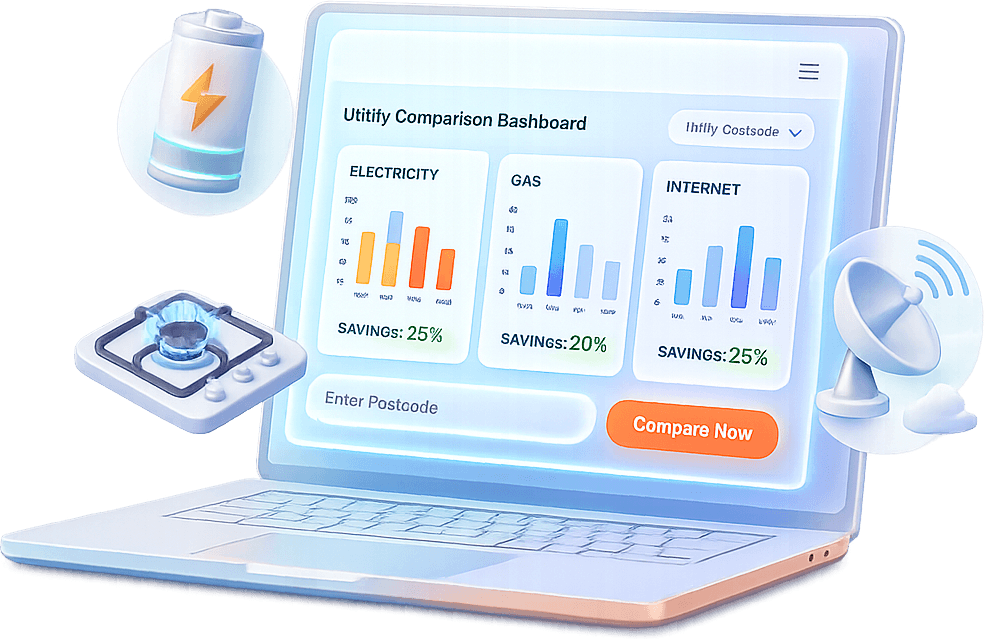 Compare Us utility comparison dashboard illustration