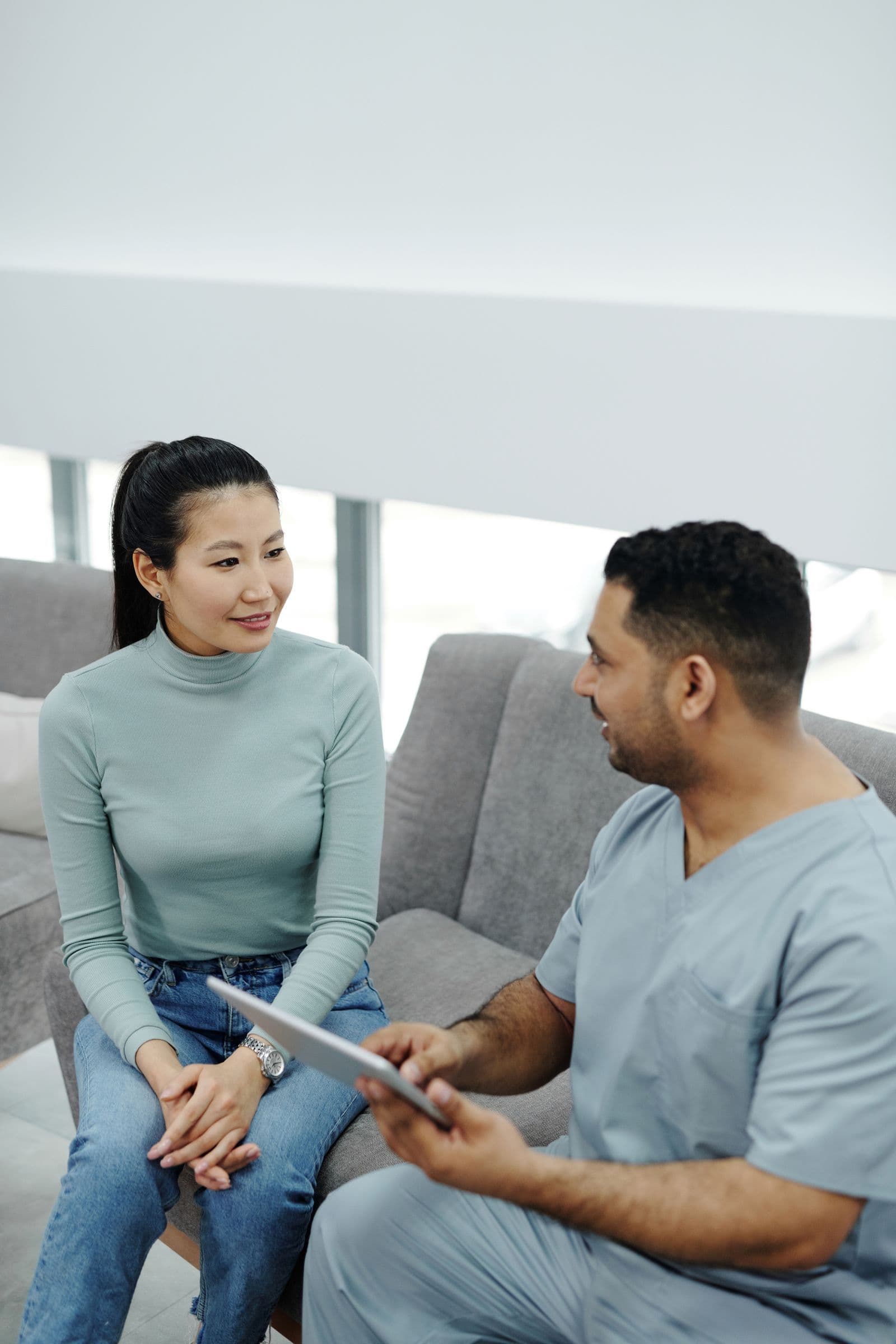 Healthcare consultation; stock photograph, not a person identified as having endometriosis