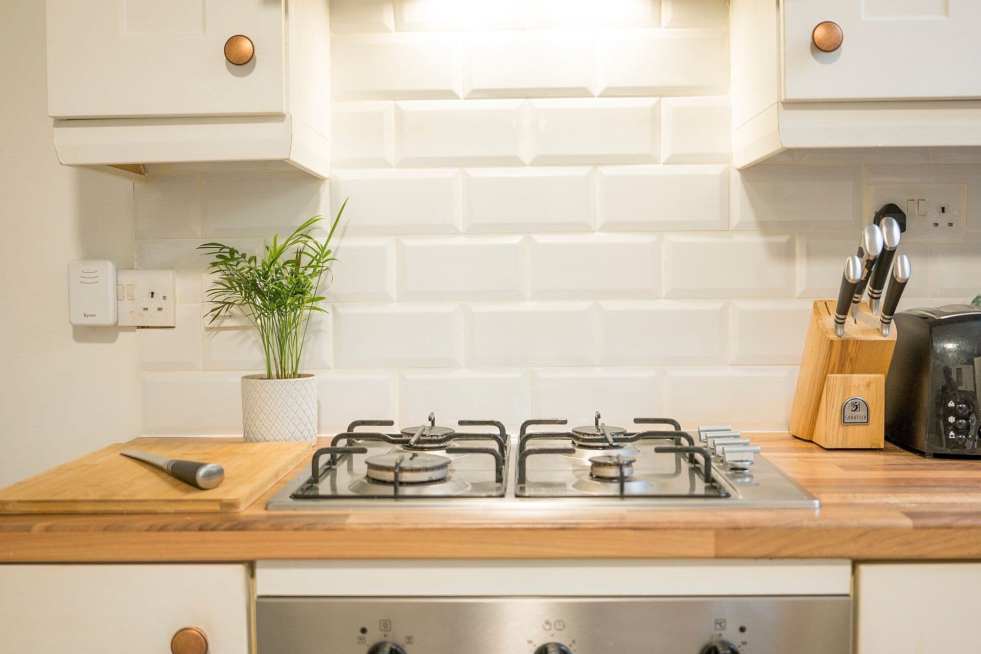 Gas cooktop in an Australian household kitchen
