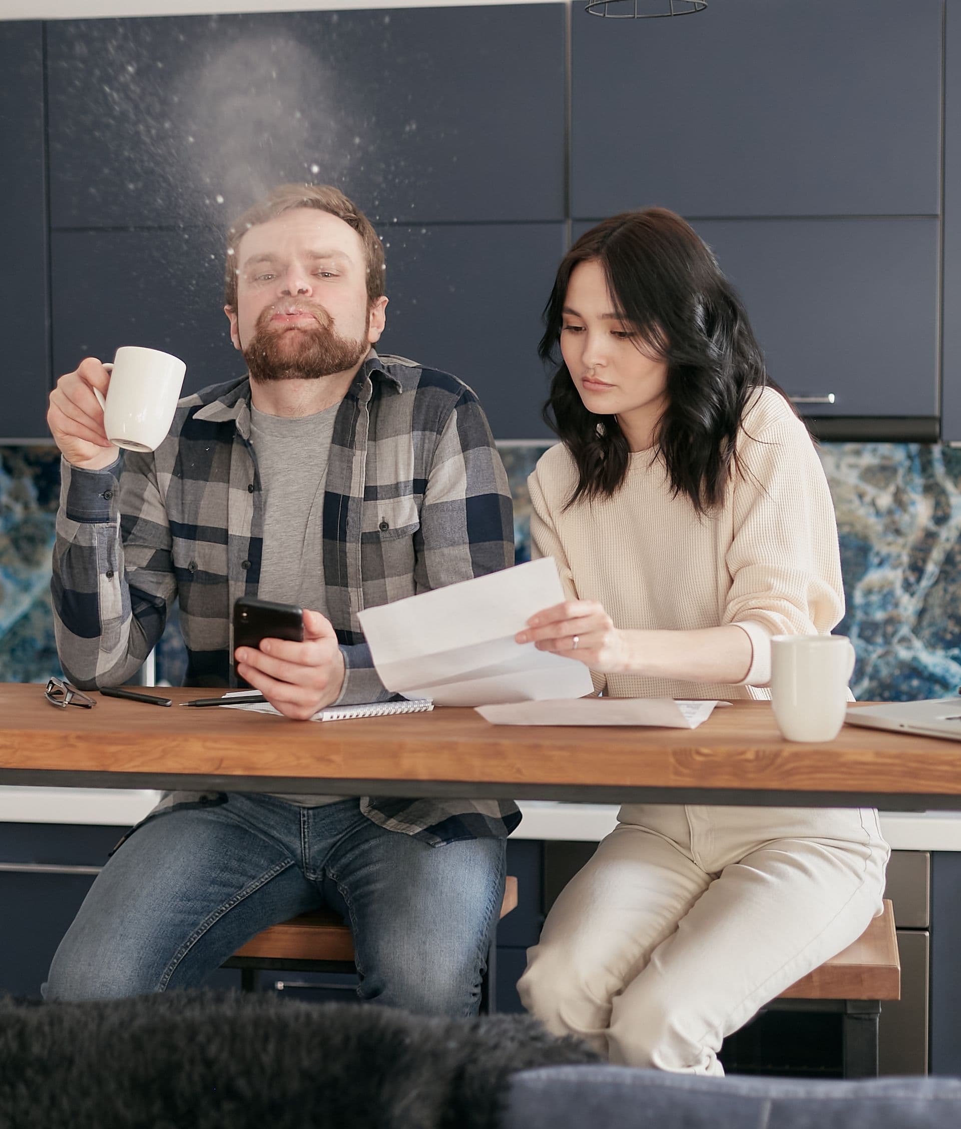 Financial counsellor helping a person organise household bills