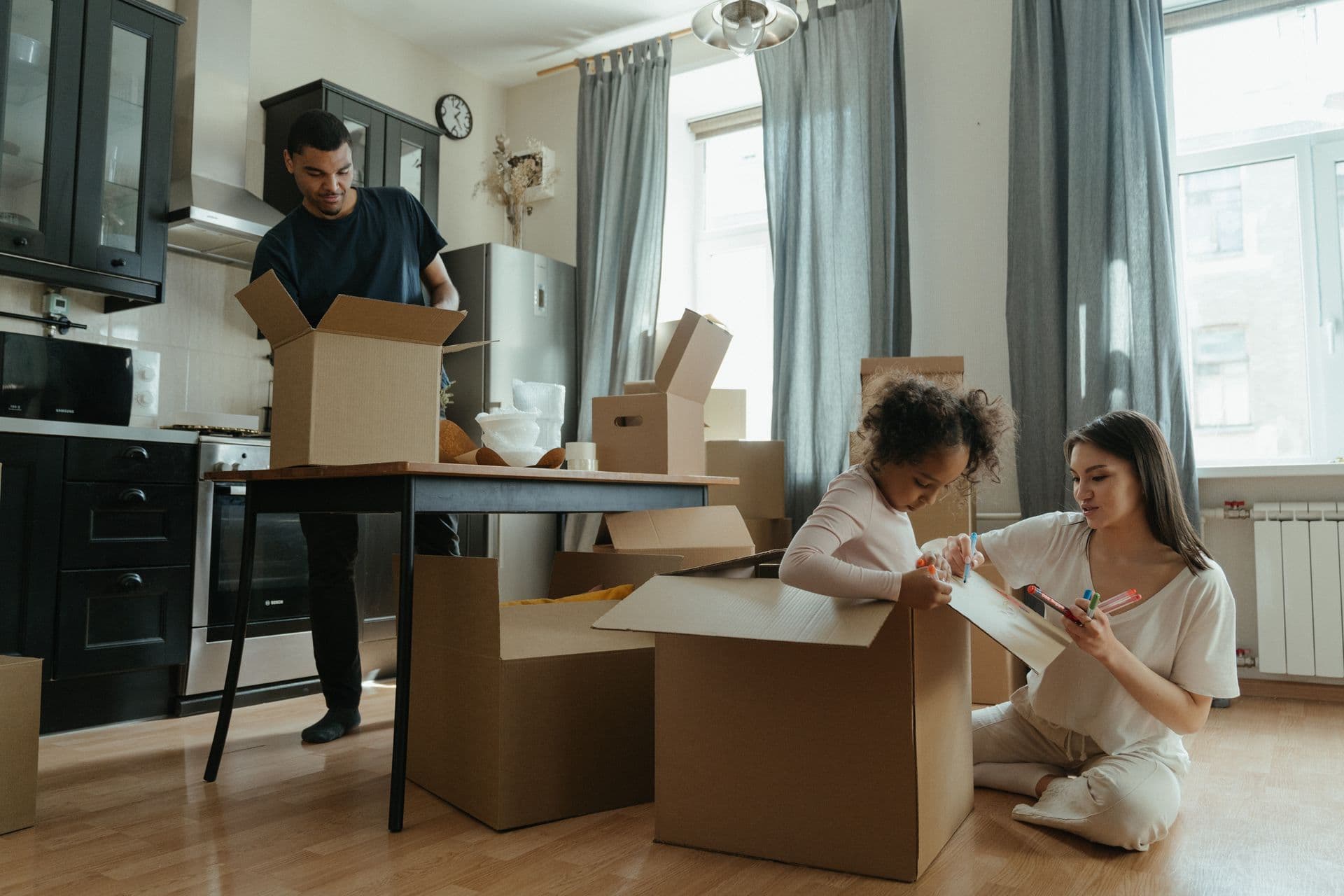 Renters improving comfort in an apartment living room