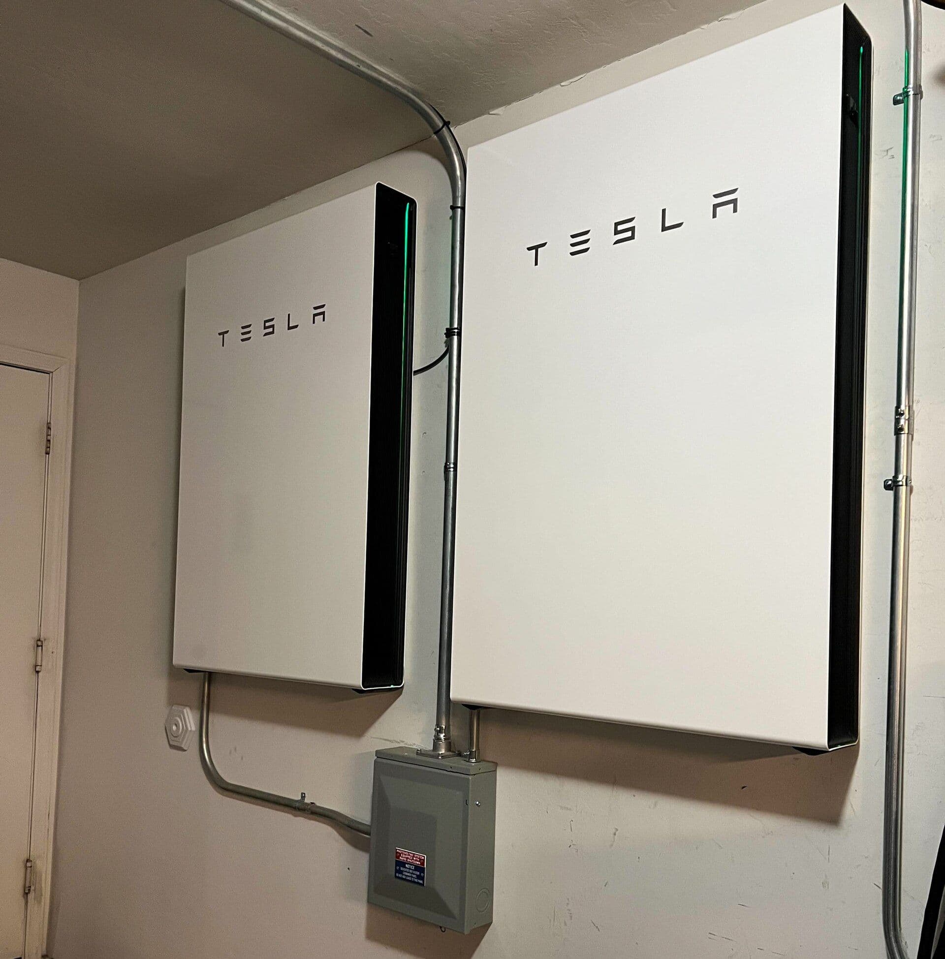 Home solar battery system installed for household energy storage