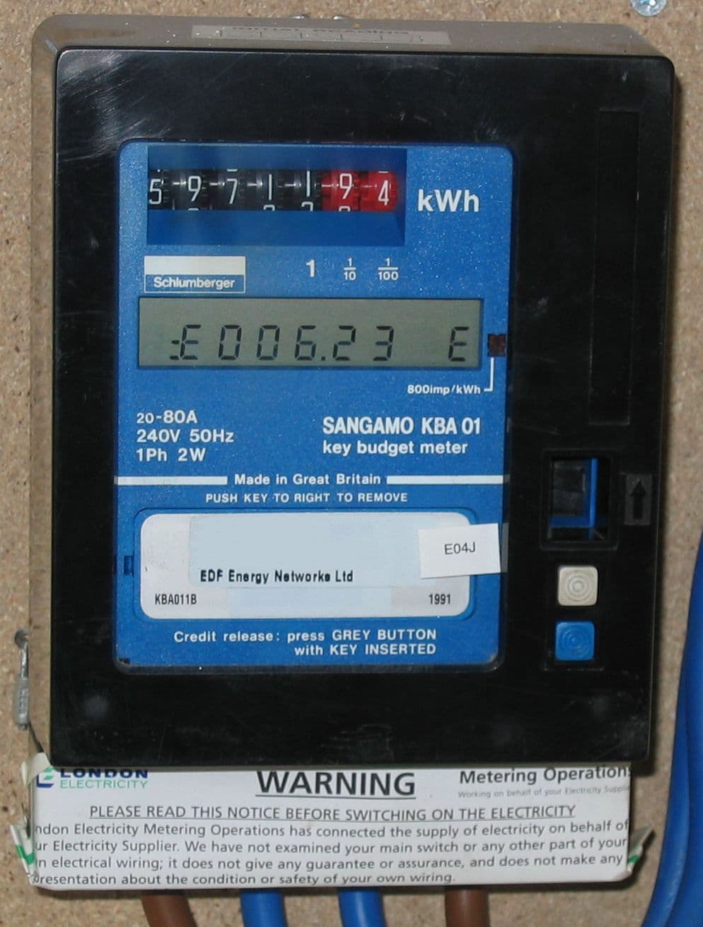Electricity meters used to explain fixed charges and usage rates